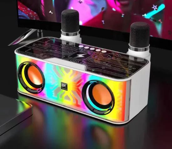 Colorful Light Bluetooth Speaker Dual Speaker Outdoor Wireless Charger - The Lock Box