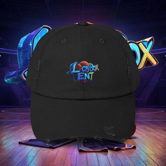 Distressed Baseball Cap — Colorful 'Lexybox Ent' Logo - The Lock Box