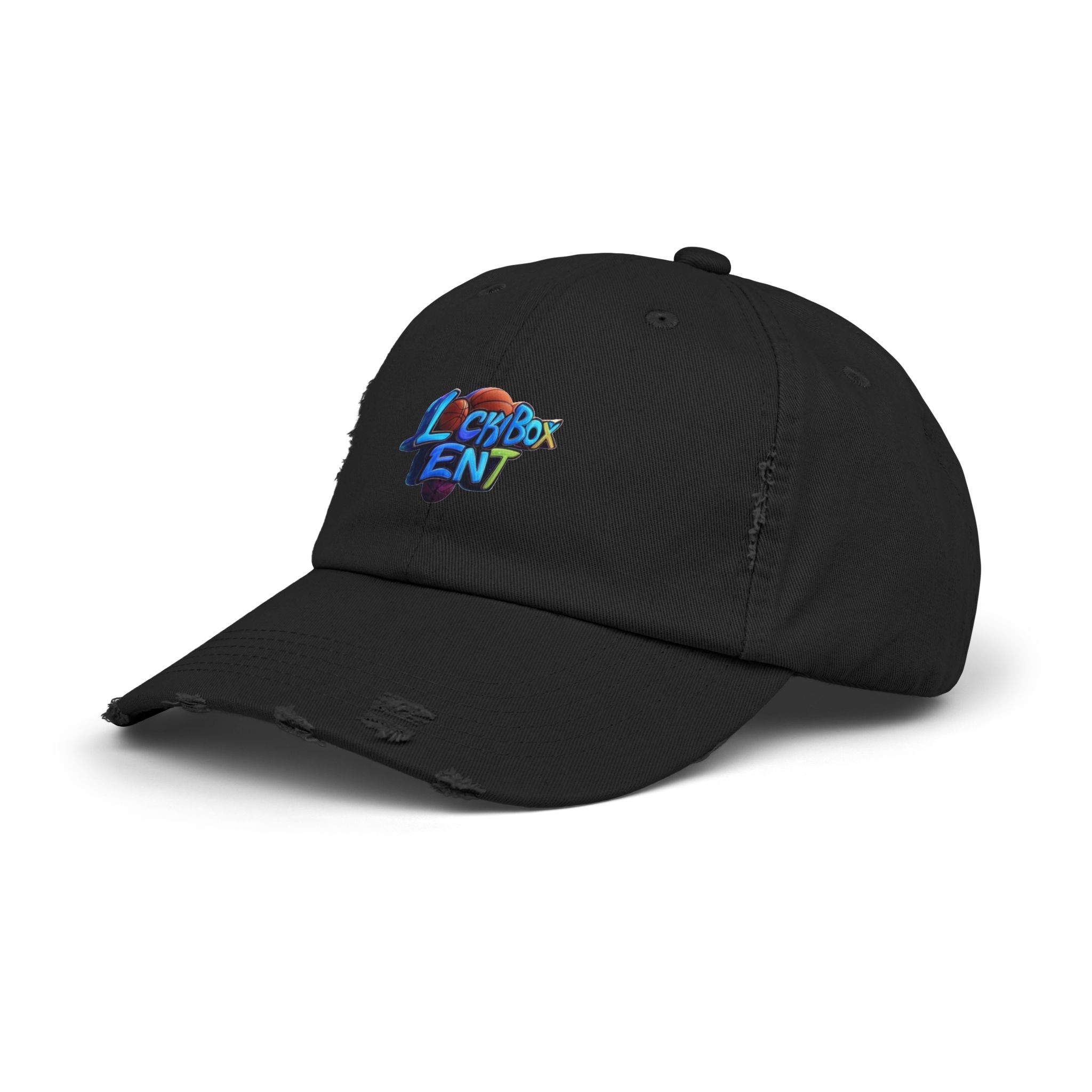 Distressed Baseball Cap — Colorful 'Lexybox Ent' Logo - The Lock Box