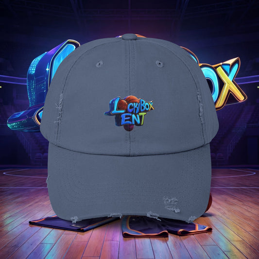 Distressed Baseball Cap — Colorful 'Lexybox Ent' Logo - The Lock Box