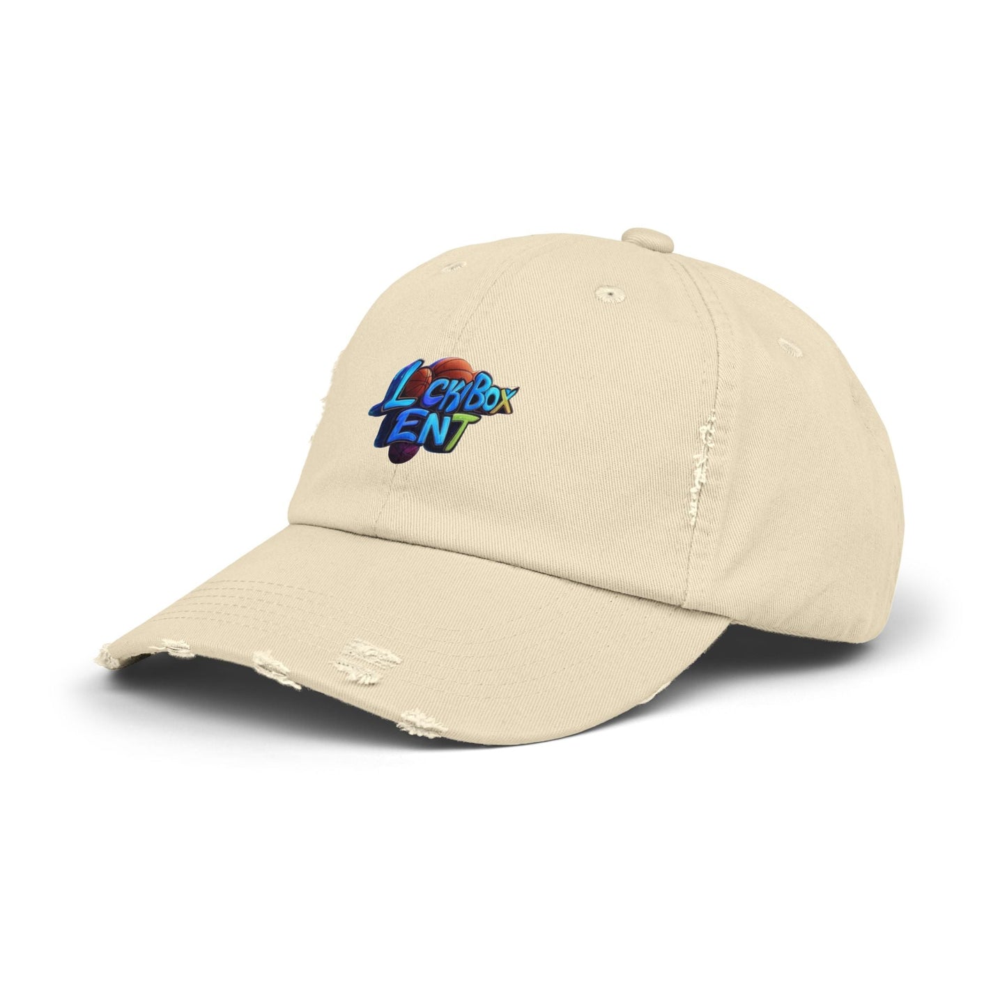 Distressed Baseball Cap — Colorful 'Lexybox Ent' Logo - The Lock Box