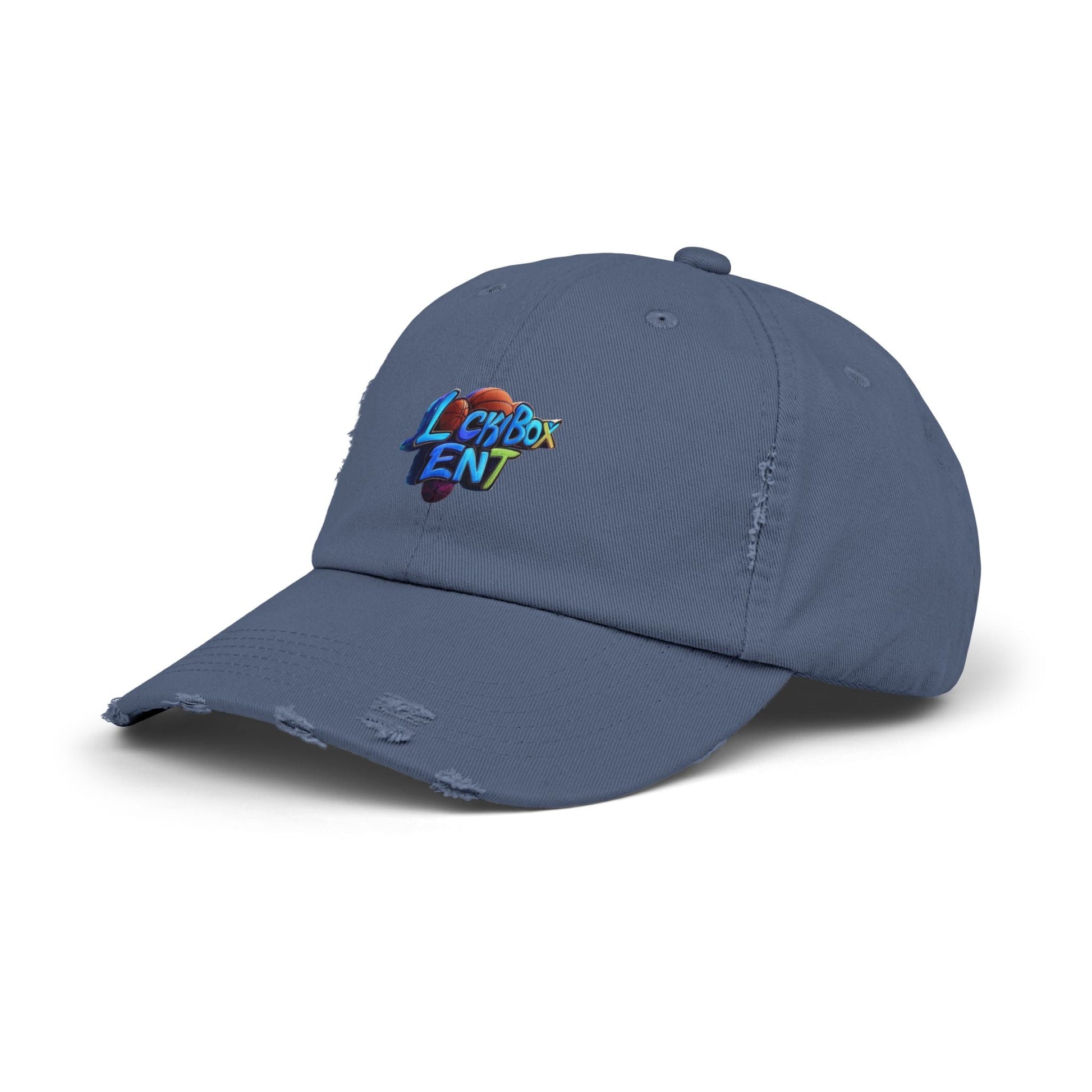 Distressed Baseball Cap — Colorful 'Lexybox Ent' Logo - The Lock Box