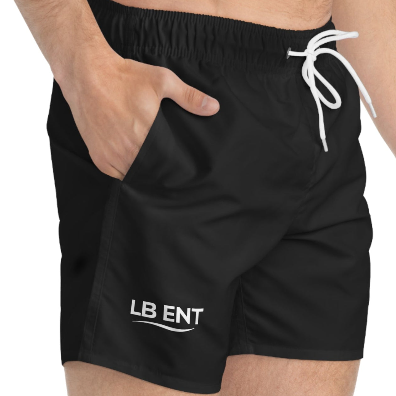 LB Ent Black Swim Trunks - The Lock Box