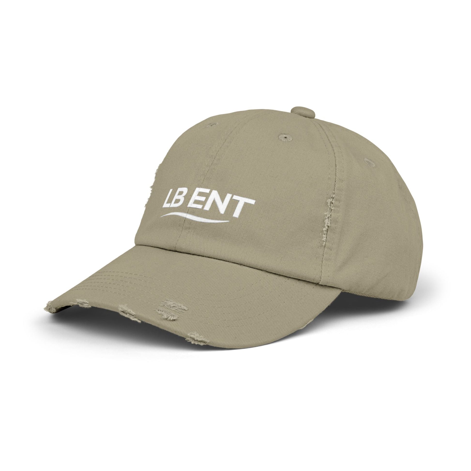 Unisex Distressed Cap with LB ENT Logo, Vintage Style Hat - The Lock Box