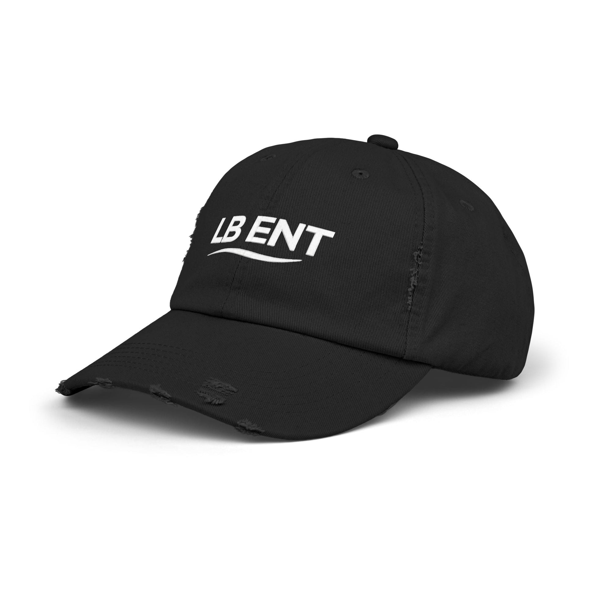 Unisex Distressed Cap with LB ENT Logo, Vintage Style Hat - The Lock Box
