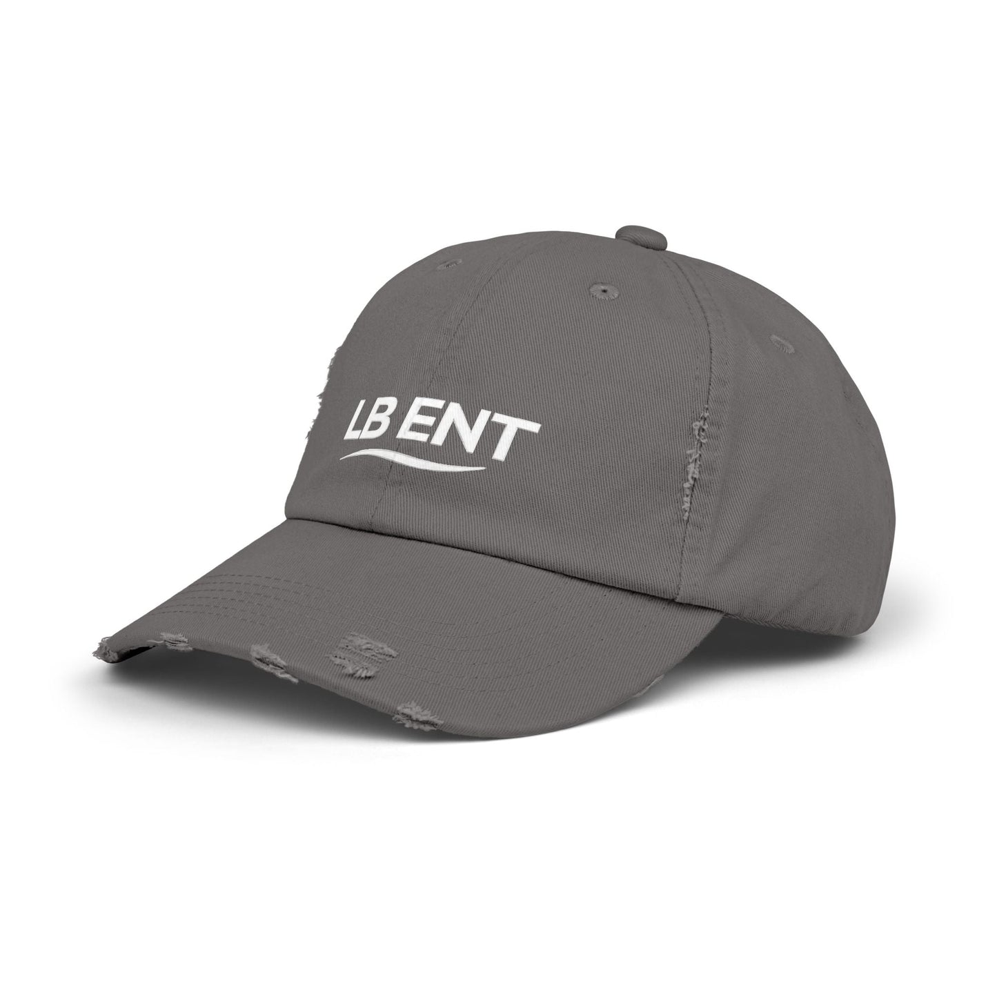 Unisex Distressed Cap with LB ENT Logo, Vintage Style Hat - The Lock Box