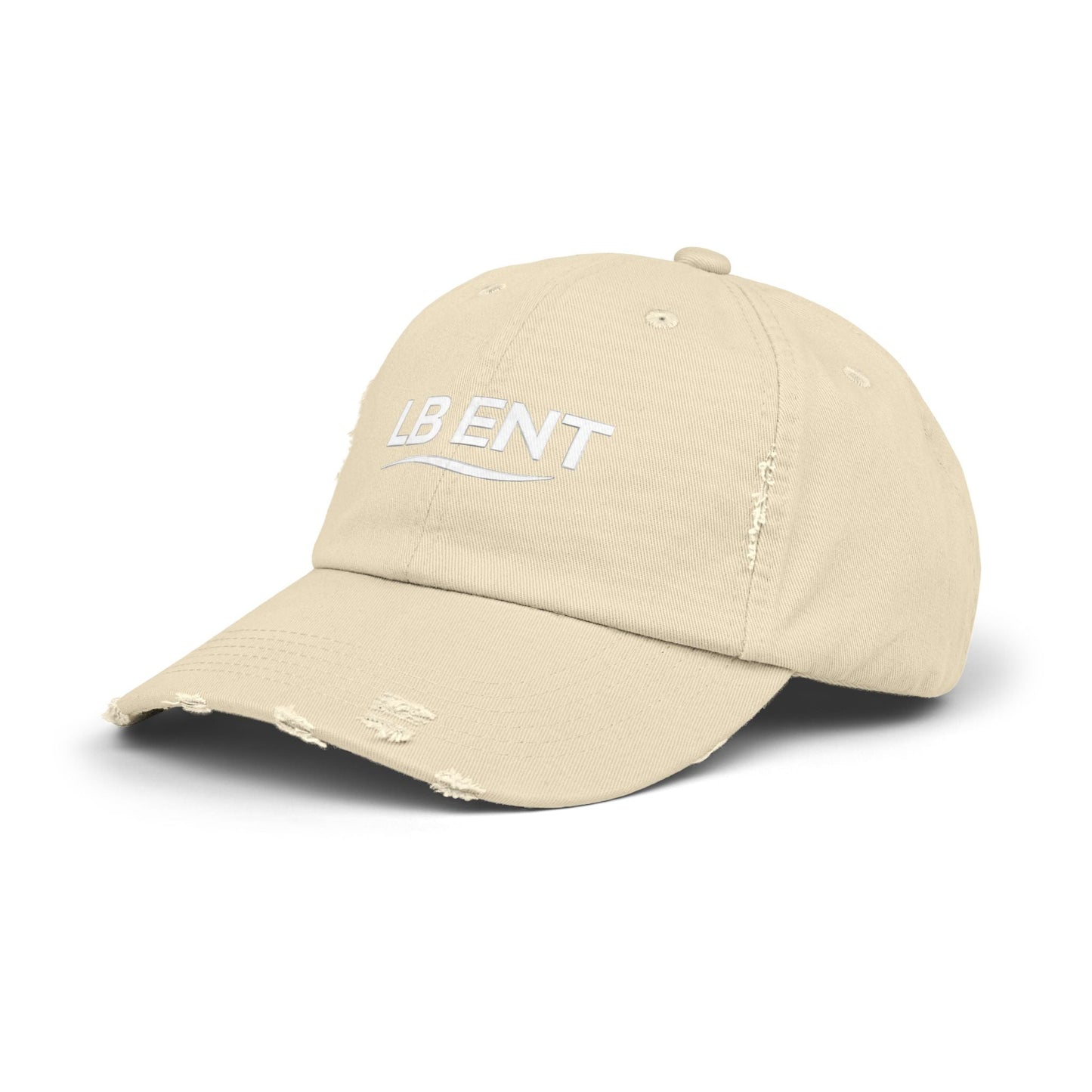 Unisex Distressed Cap with LB ENT Logo, Vintage Style Hat - The Lock Box