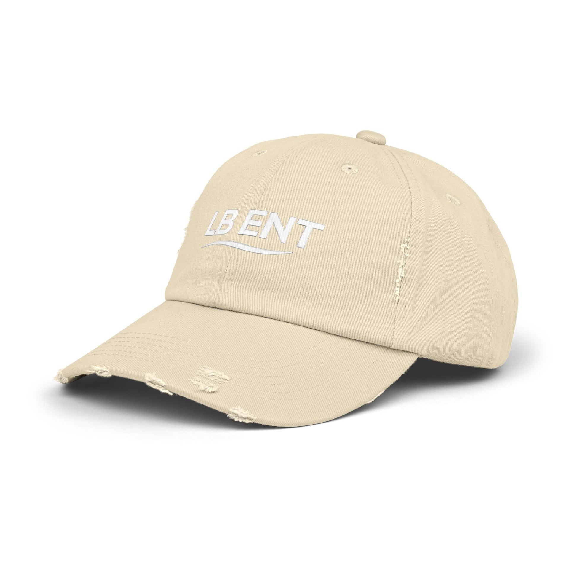 Unisex Distressed Cap with LB ENT Logo, Vintage Style Hat - The Lock Box